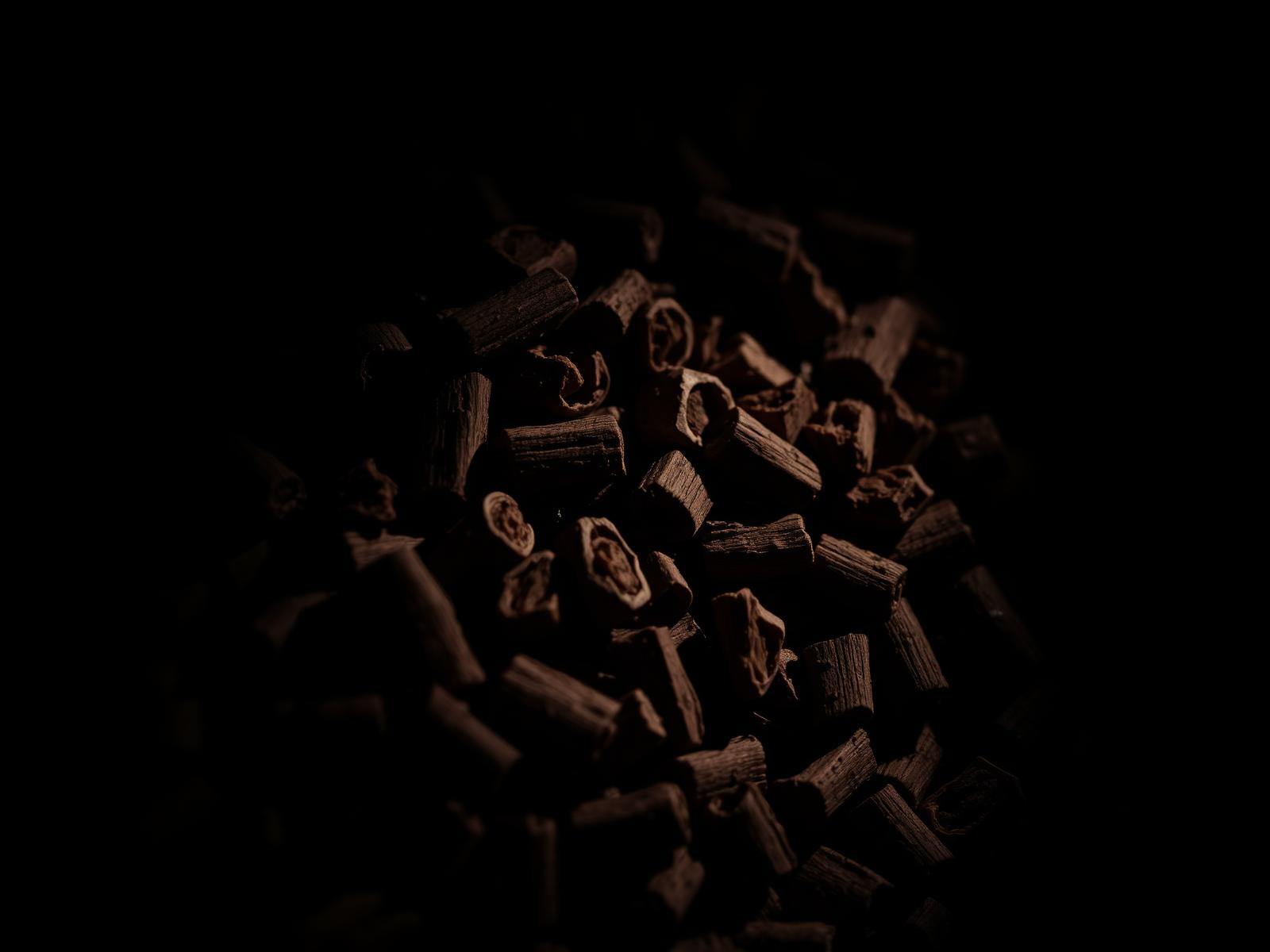 Close-up of EFB palm biomass pellets